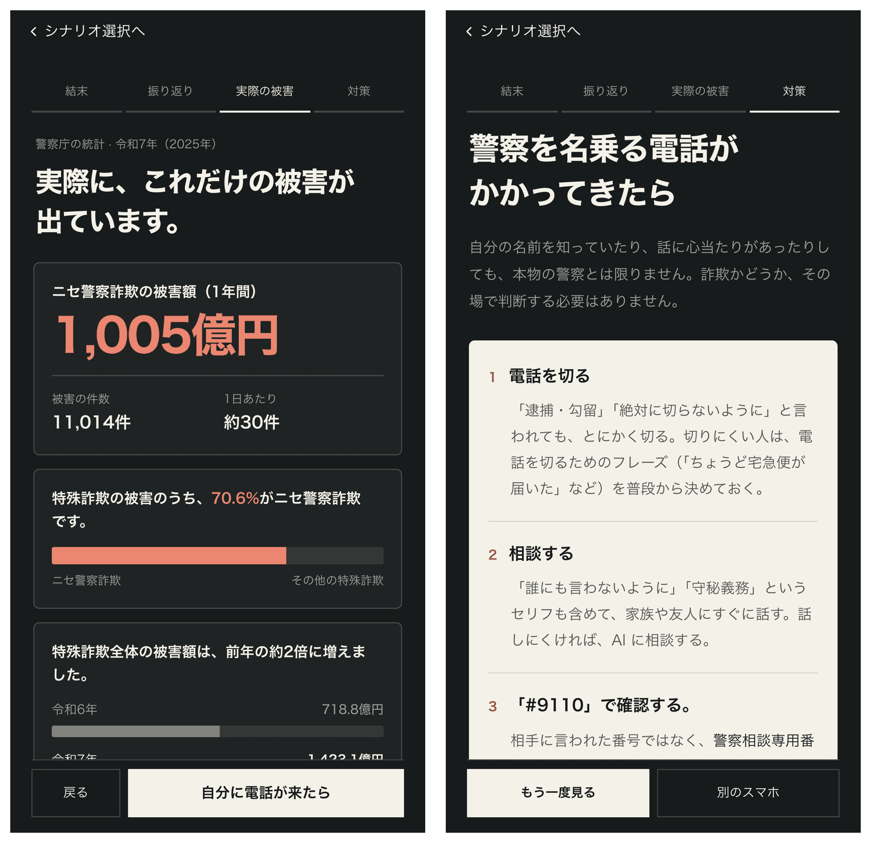 振り返り画面